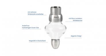 Alvito Wasserwirbler Juwel 2.8 aus Edelstahl und Duran Glas für 2 bis 8 Liter geeignet