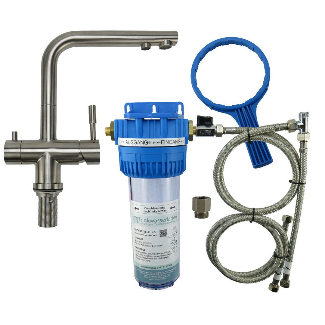 Trinkwasserladen Wasserfilter Wasserfilter 3 Wegehahn Edelstahl Vario TWL Premium Plus