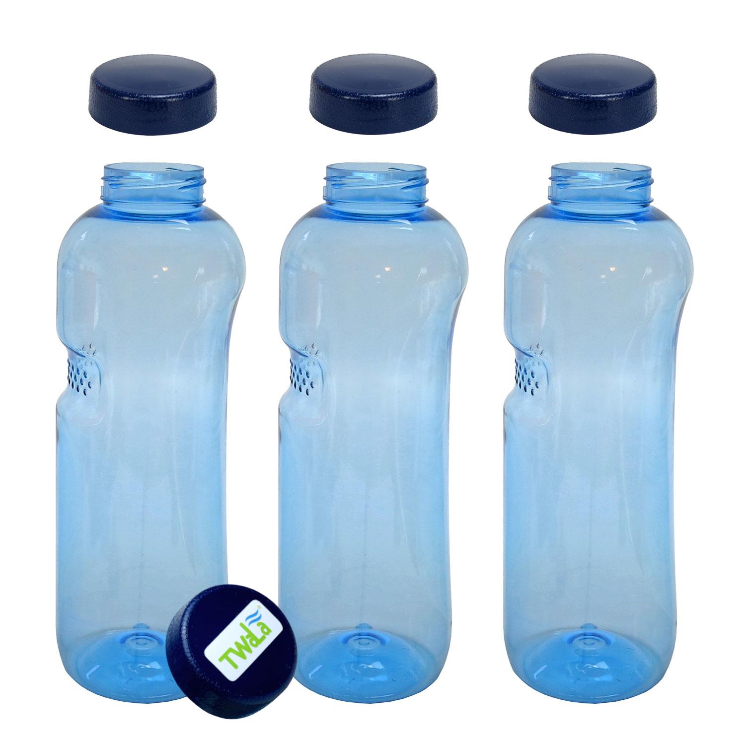 Set 3x TWaLa Trinkflasche PLUS GRATISDECKEL 1L Kavodrink Wasserflasche Tritan ohne Bisphenol-A (BPA frei)