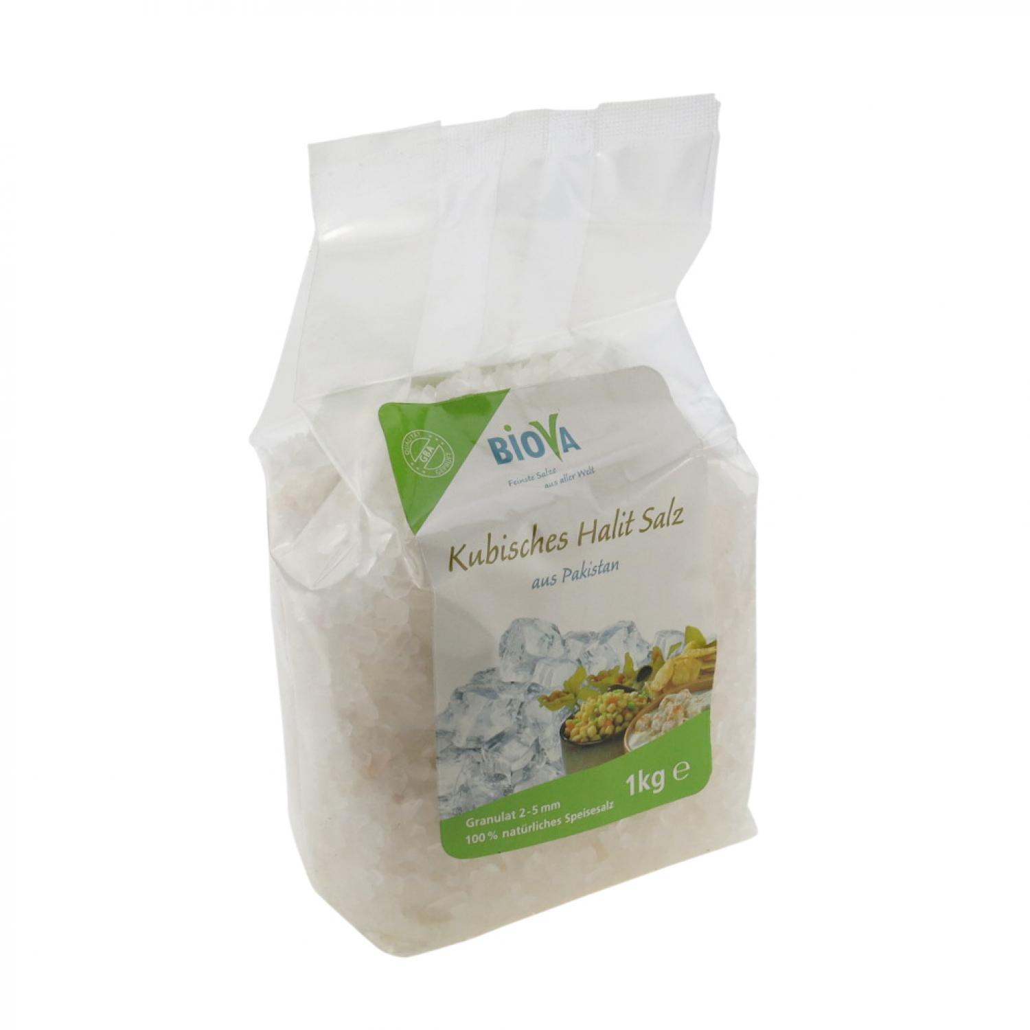 Biova Kubisches Halitsalz 1 kg mineralienreich