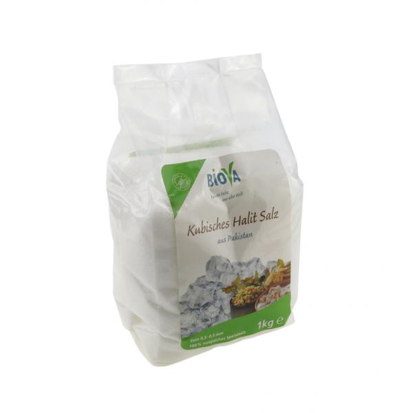 Biova Kubisches Halitsalz 1 kg mineralienreich