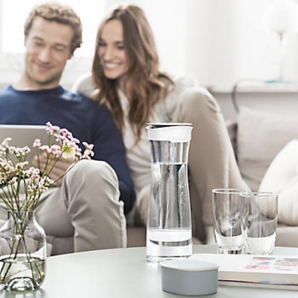 Brita Mind fill&serve Wasserfilterkaraffe Aktivkohlefilter grau