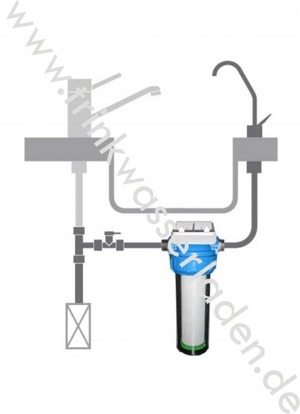 Wasserfiltergehäuse mit  Wasserhahn f. Carbonit Filter
