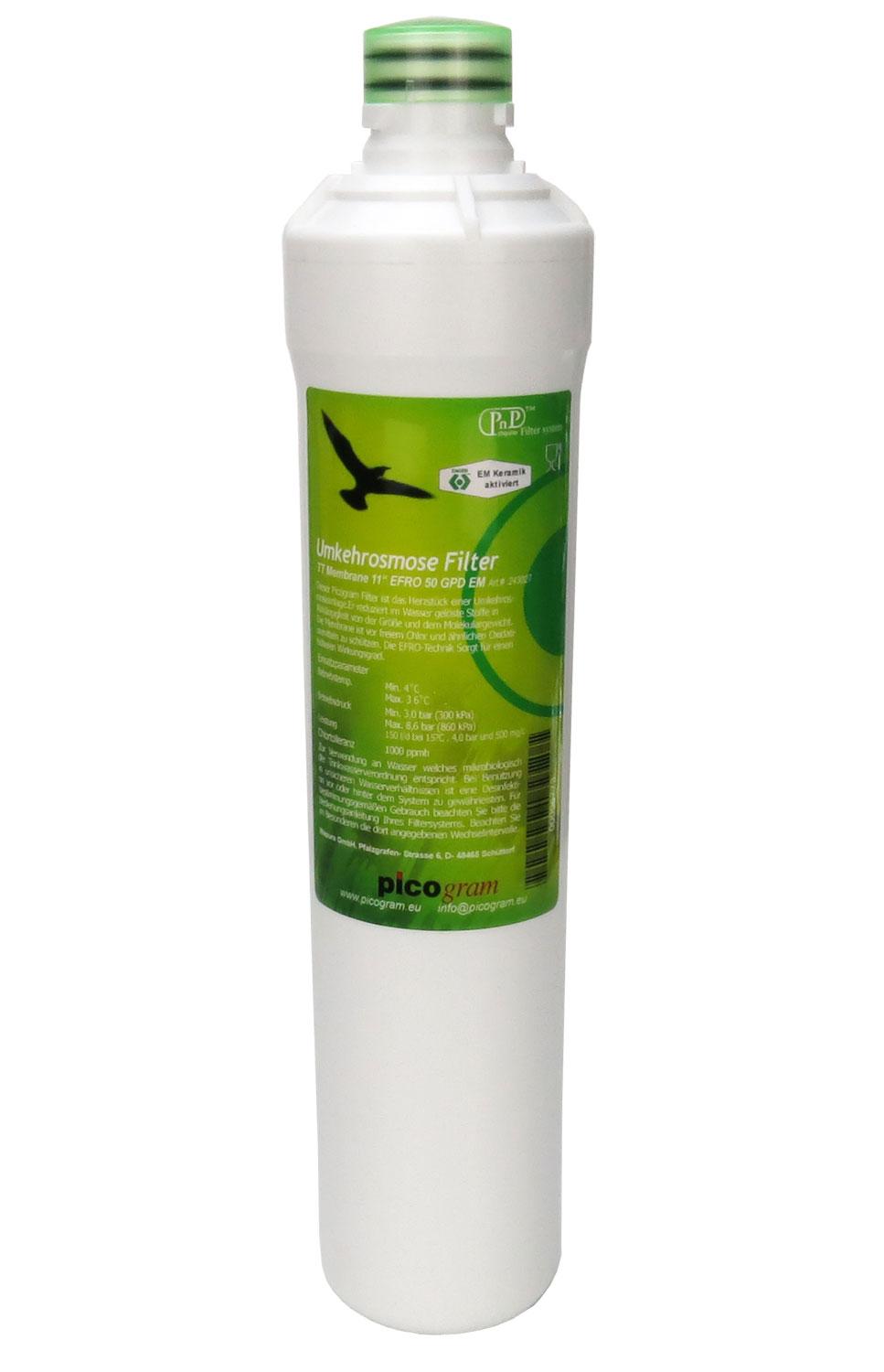 Membran 11" von Taine Typ S Quick-Change 50 GPD - Umkehrosmoseanlage