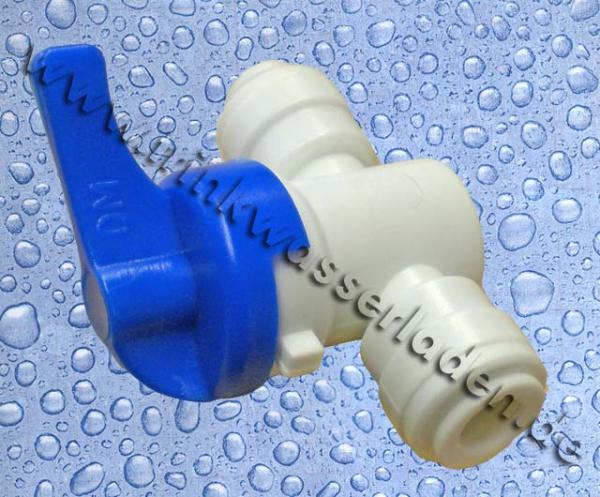 Trinkwasserladen Wasserfilter - Absperrhahn 2x1/4 Schlauch - 6mm Schlauch